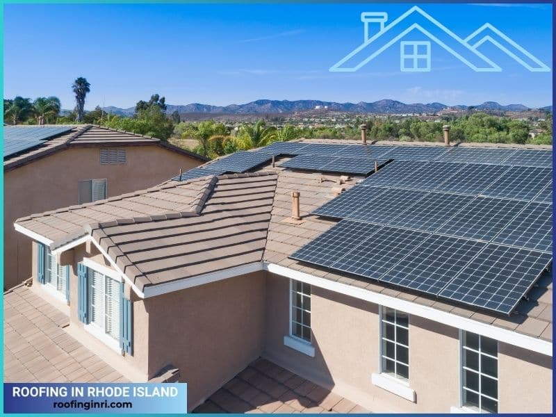 Solar Panels Installed on Roofs of Large House