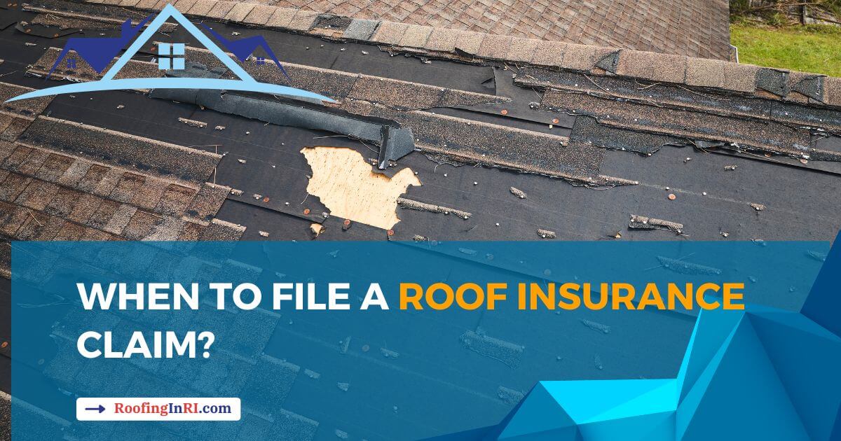 Damaged house roof with missing shingles after hurricane