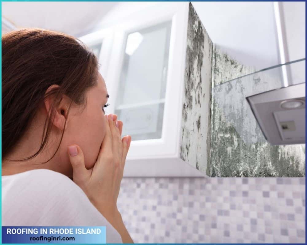 Woman Looking At Mold On Wall, bad smell of mold