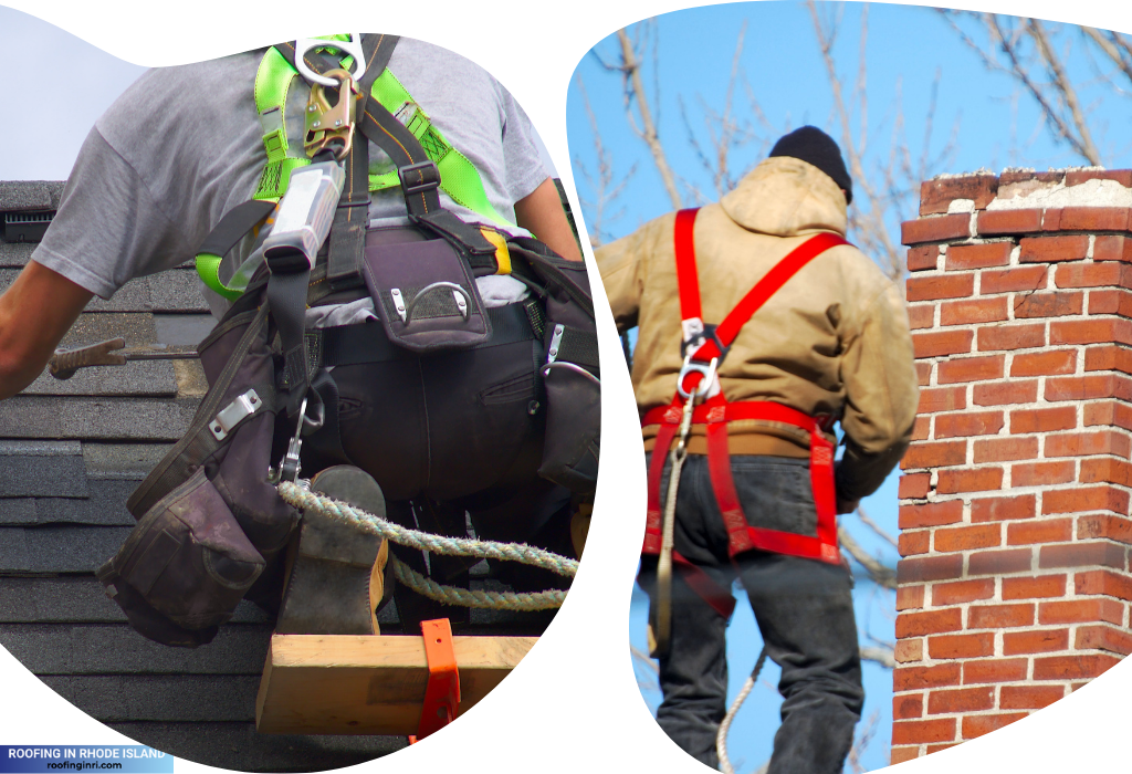 A roofer and a chimney mason side by side