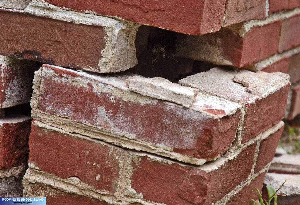 Crumbling Collapsing Brick Foundation Failure, Failed Mortar Joints