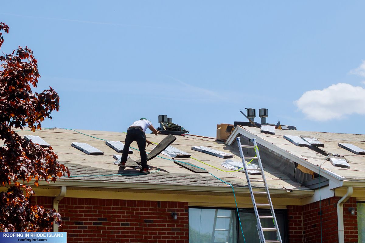Home roof construction applying roof new shingles
