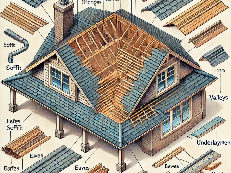 Parts of roof explained in an infographic